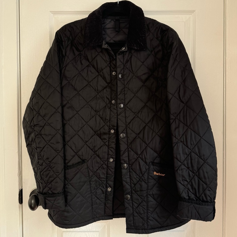 Barbour quilted jacket black size S